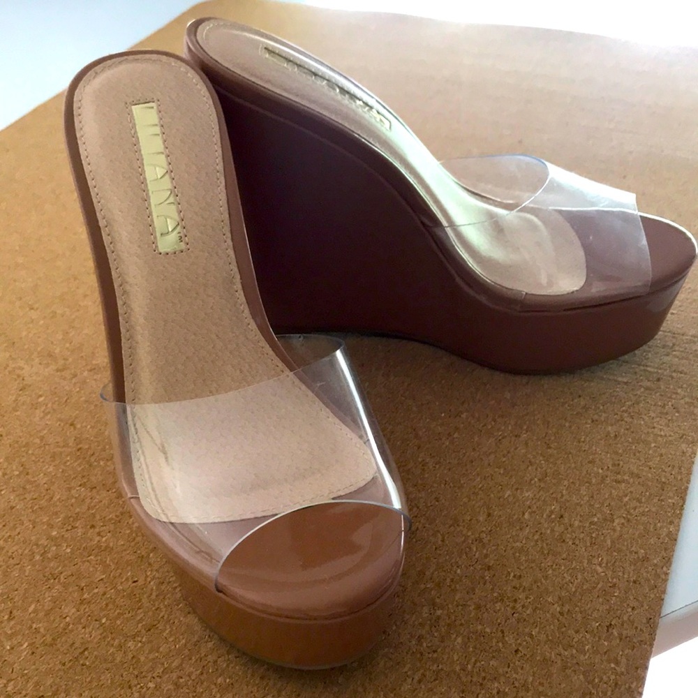 Brown/Tan Wedge Heels Size 6